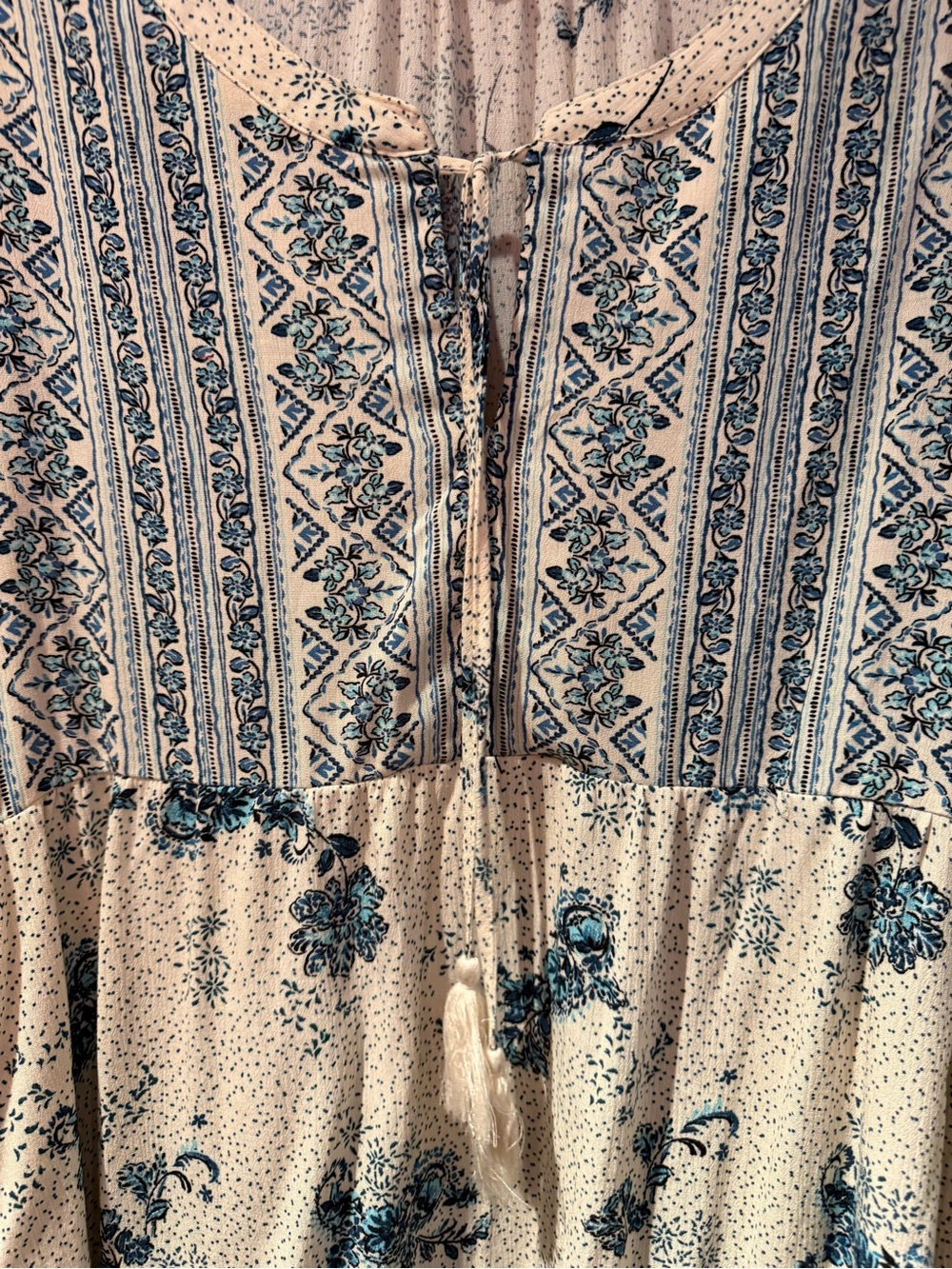 torrid Cream Blouse with Blue Floral Print - Picture 5 of 9